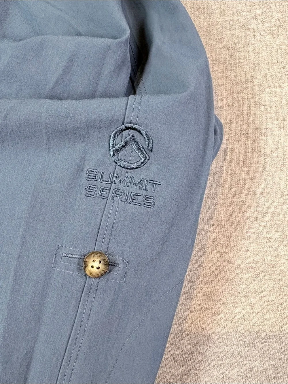 The North Face Mens M Blue Summit Series Button Up Long Sleeve Shirt Outdoors